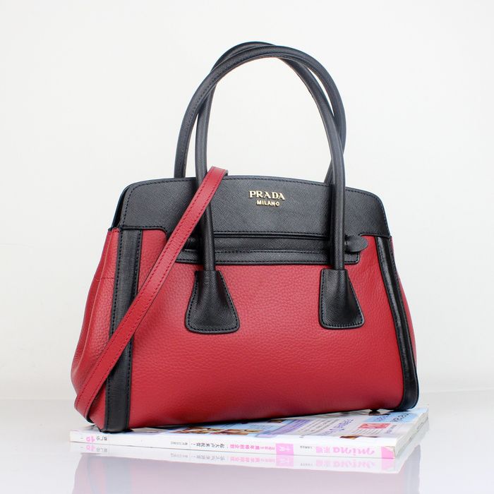 Prada Handle Bag Rosso / pelle nera